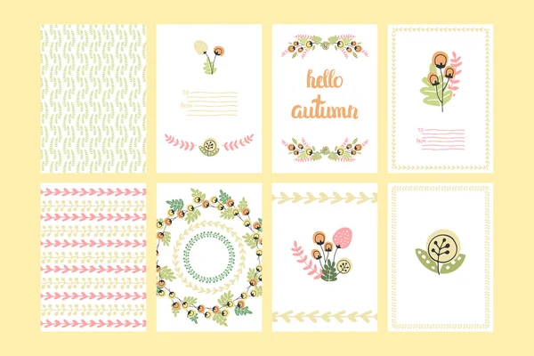 Tarjetas de otoño vector — Vector de stock