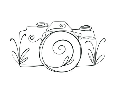 Basit bir çizim yuvarlak mercekli bir kamera gösteriyor. Tasarım, üsteki çiçekleri içeriyor. Bu sanat eseri fotoğrafçılığın ve doğanın yaratıcılığının karışımını temsil ediyor..