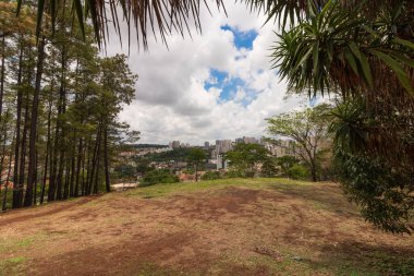 Ribeirao Preto 'nun ünlü küçük parkı Pico da Unaerp. Bisiklet yolu ve sağlıklı yaşam konsepti görüntüsü.