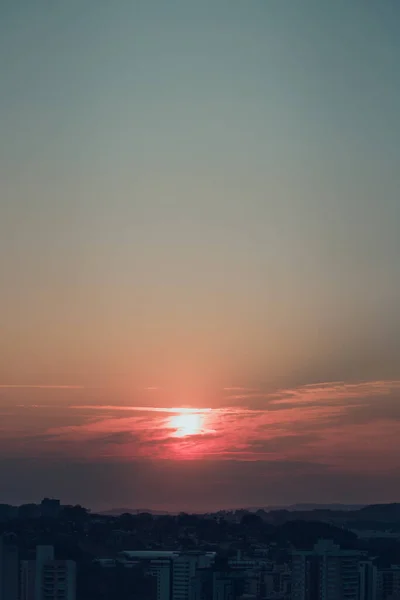 Amanhecer Com Nuvens Imagem Conceito Céu Avermelhado — Fotografia de Stock