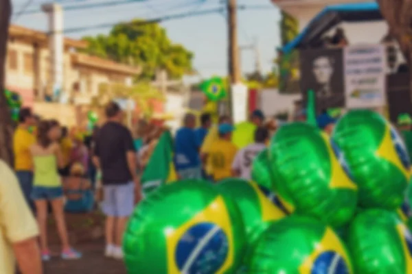 Protesta Foto Borrosa Reunión Personas Marchan Contra Corrupción Con Banderas — Foto de Stock