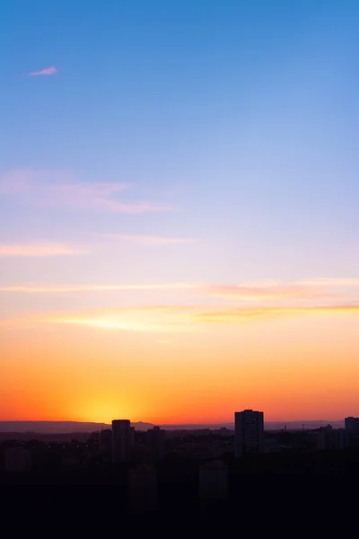 Sonnenuntergang Skyline Gebäude Stadt Brasilien Bewölkt Farbigen Schönen Wintertag Raum — Stockfoto