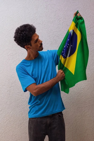 브라질 국기를 — 스톡 사진