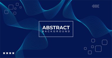Mavi arka planda soyut parlayan dalga çizgileri. Dinamik dalga deseni. Modern dalgalı hatlar. Gelecekçi teknoloji konsepti. Pankart, poster, kapak, broşür, broşür, web sitesi