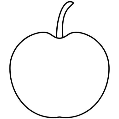 Çocuk El Çizimi ve Tropikal Meyve Çizimi İçin Kiraz Meyvesi Çizgisi Sanat Vektörü