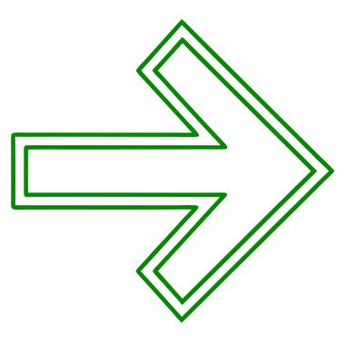 Web ve İş Tasarımı için Yeşil Denetim İşareti ve Ok Simgesi Vektörü İllüstrasyonu