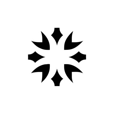 Bu çarpıcı soyut geometrik tasarım modern markalaşma için mükemmel siyah ve beyaz bir çiçek sembolüne sahiptir. Temiz, minimal tarzı ve zarif şekli logo, simge veya dekoratif unsur olarak çok yönlü kullanım sunar. Bu vektör çizimi idealdir 