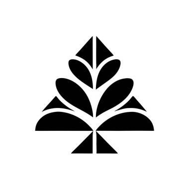 Minimalist bir siyah-beyaz ladin ağacı ikonu, doğayı ve tasarım kavramlarını temsil etmek için mükemmel. Bu zarif vektör çizimi logolar, markalaşma veya web sitesi dekorasyonu için basit, geometrik bir siluet içerir. Temaları iletmek için kullan 