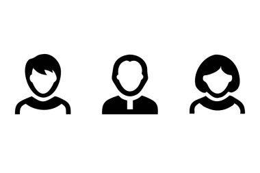 UI / UX tasarımı için ideal, çeşitli insanların yer aldığı bir minimalist vektör simgesi. Bu basit, siyah ve beyaz simgeler çeşitli kullanıcıları, profilleri ve avatarları temsil eder. Dijital uygulamalar, iş ekipleri ve sosyal arayüzler için mükemmel.