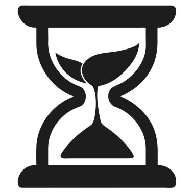 Siyah arka planda filizlenen bir yaprak ve kum saati içeren vektör yaprağı. Çeşitli uygulamalar için uygun ölçeklenebilir tasarım.