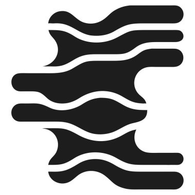 Soyut koyu gri dalgalı çizgiler ve organik şekiller siyah arkaplanda akışkan, modern bir desen oluşturur..