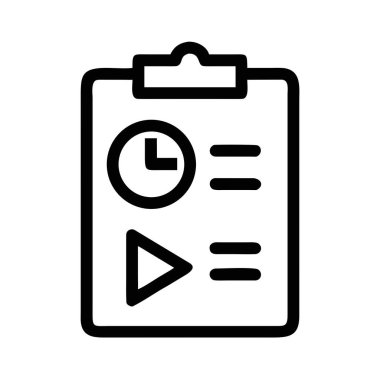 Bir saat ve çalma düğmesi simgesini gösteren, zaman yönetimi, planlama ve görevleri temsil eden bir pano.