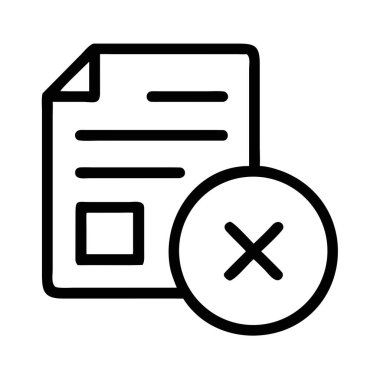 Çember içinde çapraz sembollü bir belge tasvir eden bir taslak simgesi, reddedilmiş ya da silinmiş bir dosya ya da bilgiyi simgeler.