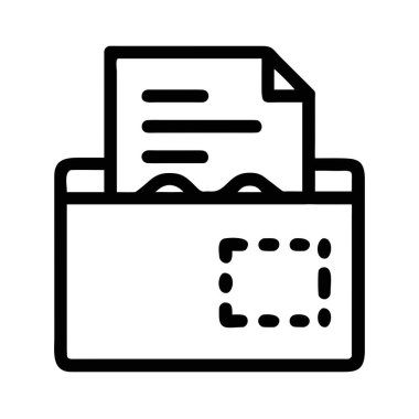 Çizgi simgesi, bir klasör ve siyah arkaplan üzerinde kesik bir seçim kutusu olan bir klasörü betimler..