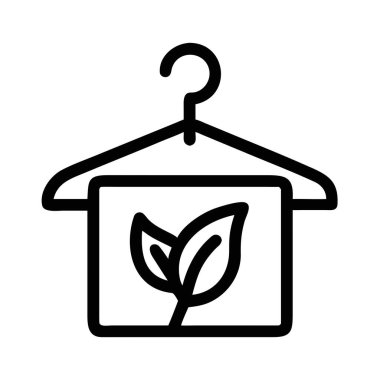 Üzerinde siyah yaprak sembolü olan askı ana hatları olan vektör yaprağı. Çeşitli uygulamalar için uygun ölçeklenebilir tasarım.