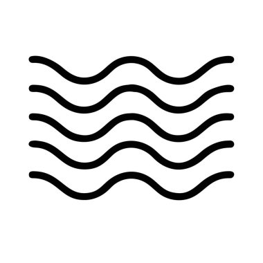 Siyah zemin üzerinde ince, yatay dalgalı çizgileri olan, su veya hava akımlarını temsil eden minimalist bir simge.