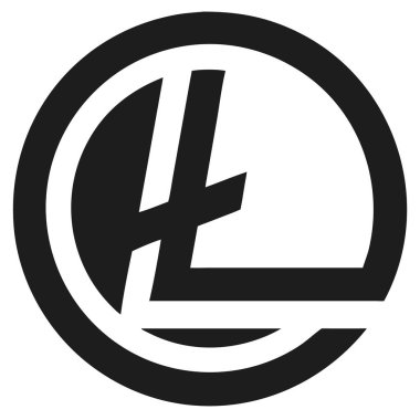 Çemberin içinde L harfi ve çemberin içinde kısmi bir kırık var. Beyaz arkaplan ile basit grafik.