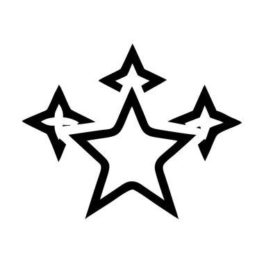 Kalın çizgili dört siyah yıldız, daha büyük bir merkez yıldızın etrafında düz beyaz bir arkaplanda dizilmiştir..