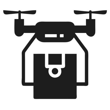 Altında beyaz bir arkaplan olan siyah bir hava aracı simgesi. Net detaylar ve canlı renkler görsel cazibeyi artırır.