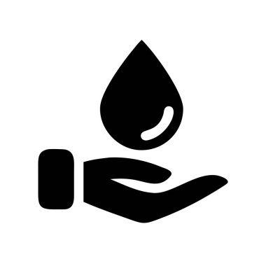 Büyük bir su damlasını kucaklayan açık bir eli gösteren siyah bir ikon, koruma ya da bakımı sembolize ediyor. Ayrıntıları temizle ve canlı renkler görüntüyü güçlendir ...