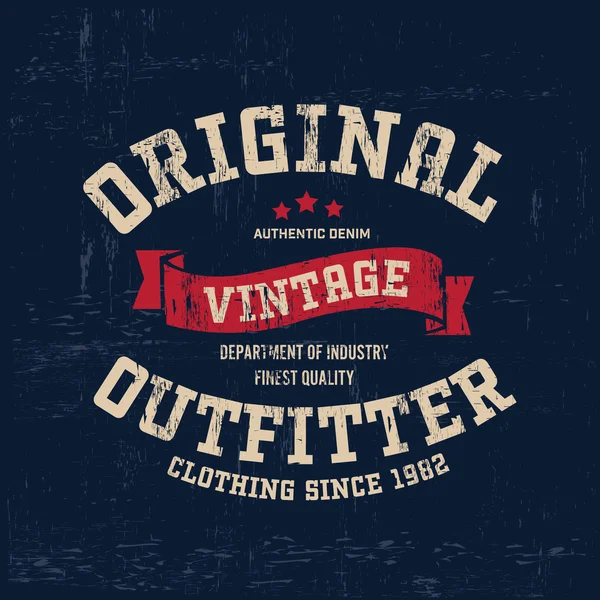 Tipografi vintage kıyafet marka logosu için t-shirt baskı. Retro sanat vektör çizim