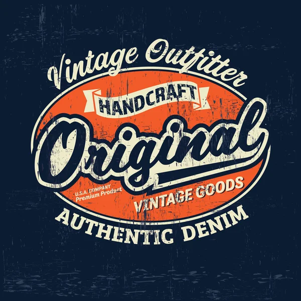 Tipografi vintage kıyafet marka logosu için t-shirt baskı. Retro sanat vektör çizim