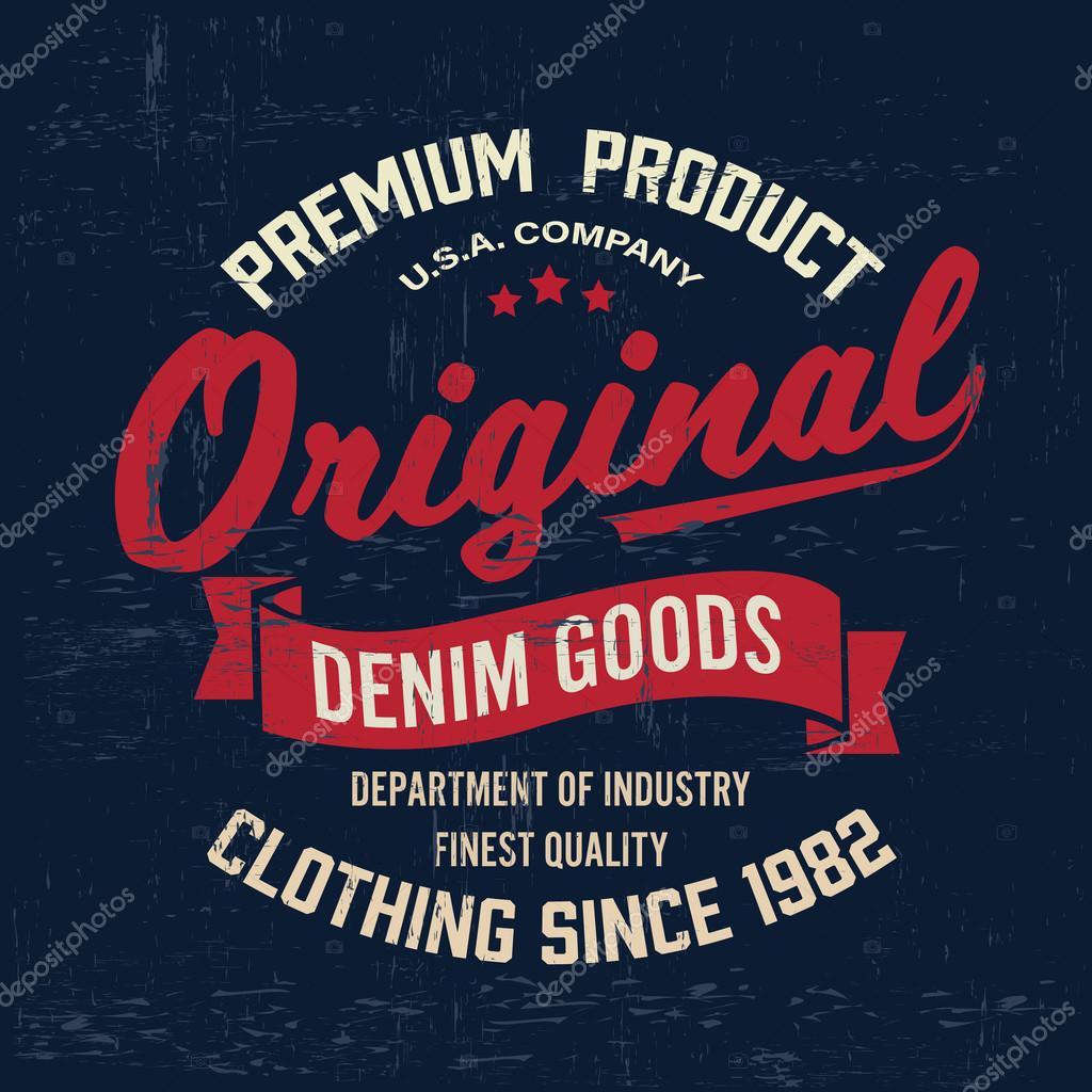 Typography vintage outfit brand logo print for t-shirt. Retro artwork ...
