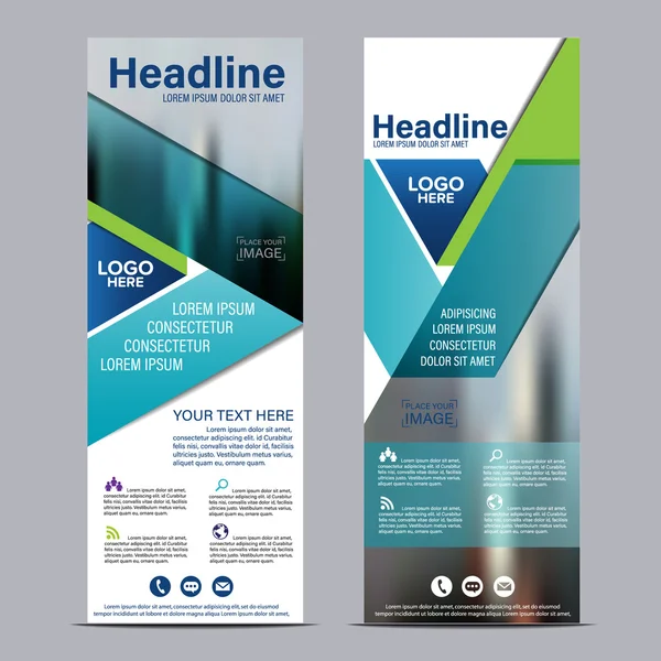 Roll-up-Layout-Vorlage. Flagge Flyer Banner Hintergrunddesign. Vektor Illustration Hintergrund — Stockvektor