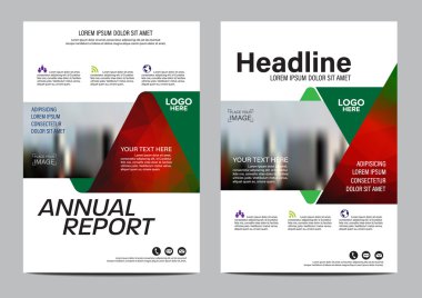 Broşür düzeni tasarım şablonu. Yıllık rapor el ilanı broşür kapak sunu Modern arka plan. A4 boyutunda illüstrasyon vektör