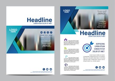Blue modern Brochure Layout design template. Annual Report Flyer Leaflet cover Presentation Modern background. illustration vector in A4 size clipart
