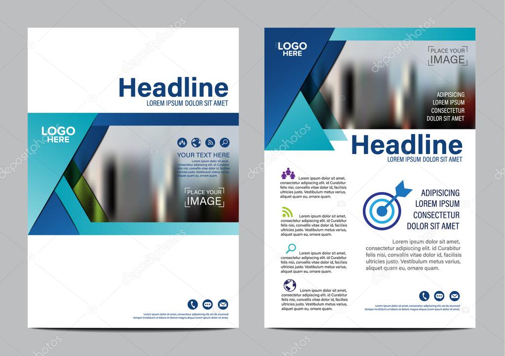 Blue modern Brochure Layout design template. Annual Report Flyer Leaflet cover Presentation Modern background. illustration vector in A4 size