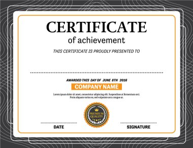 Sertifika diploma tasarım şablonu vektör çizim