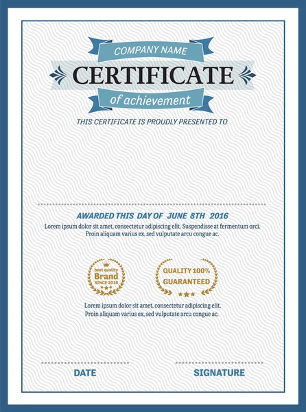Сертифікат диплом дизайну шаблон Векторні ілюстрації — стоковий вектор