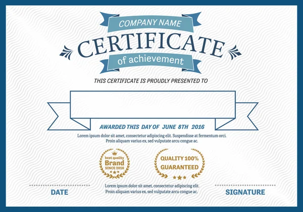 証明書の卒業証書デザイン テンプレート ベクトル図 — ストックベクタ
