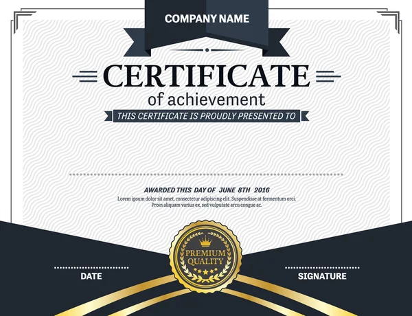 Certificado diploma diseño plantilla vector ilustración — Vector de stock
