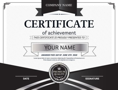 Sertifika diploma tasarım şablonu vektör çizim 