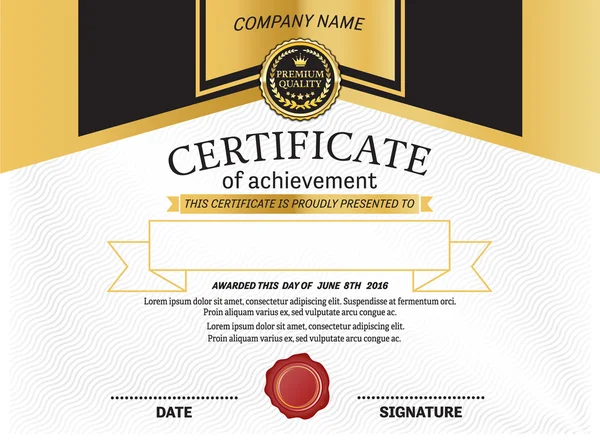 Certificaat diploma ontwerp sjabloon vectorillustratie — Stockvector