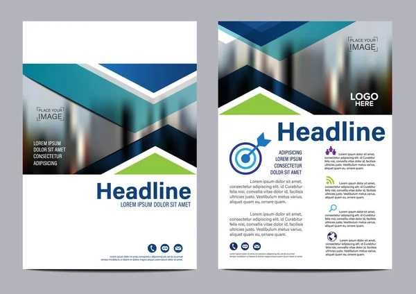 Ontwerpsjabloon voor de blauwe Brochure lay-out. Jaarlijkse verslag Flyer brochure cover moderne presentatie achtergrond. illustratie vector in A4-formaat — Stockvector