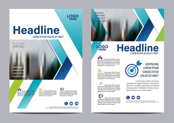 Ontwerpsjabloon voor de blauwe Brochure lay-out. Jaarlijkse verslag Flyer brochure cover moderne presentatie achtergrond. illustratie vector in A4-formaat — Stockvector