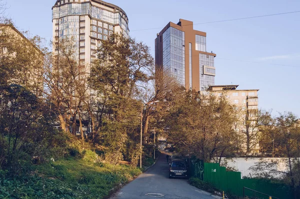 Vladivostok Rusland Oktober 2020 Zicht Algemene Moderne Appartementengebouwen Van Vladivostok — Stockfoto