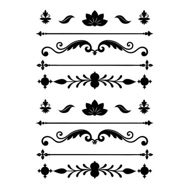 A stunning set of vintage silhouette decorative border ornaments, perfect for invitations, certificates, frames, and design projects. Ideal for creative professionals and classic design lovers.