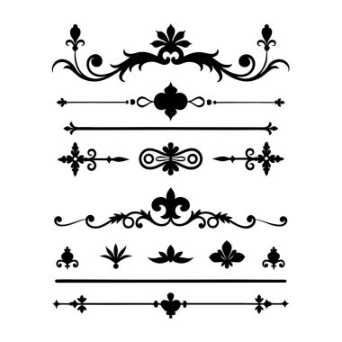 A stunning set of vintage silhouette decorative border ornaments, perfect for invitations, certificates, frames, and design projects. Ideal for creative professionals and classic design lovers.