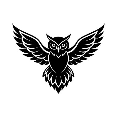 A clean and elegant owl icon design on a white background, perfect for logos, education symbols, wildlife branding, or minimalist artwork. Ideal for digital creators and stock marketplaces.