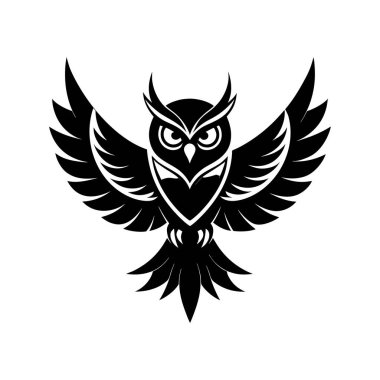A clean and elegant owl icon design on a white background, perfect for logos, education symbols, wildlife branding, or minimalist artwork. Ideal for digital creators and stock marketplaces.