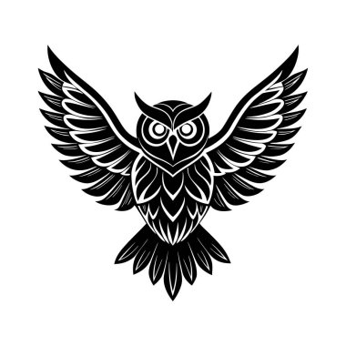 A clean and elegant owl icon design on a white background, perfect for logos, education symbols, wildlife branding, or minimalist artwork. Ideal for digital creators and stock marketplaces.