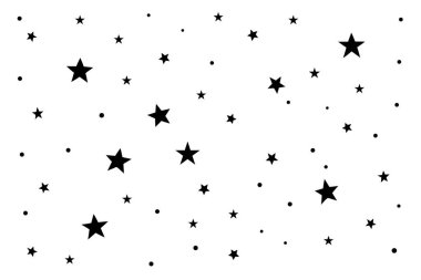 A stunning dense starfield of different sizes and brightness scattered across a clean white background, ideal for cosmic, sci-fi, or abstract digital design projects.