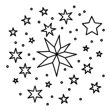 A stunning dense starfield of different sizes and brightness scattered across a clean white background, ideal for cosmic, sci-fi, or abstract digital design projects.