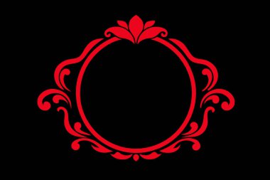 Akan simetrik kaydırma ve ayna benzeri altın yansımaları içeren zarif kraliyet oval altın süslemesi. Yüksek detaylı dekoratif çerçeve beyaz arka planda izole.