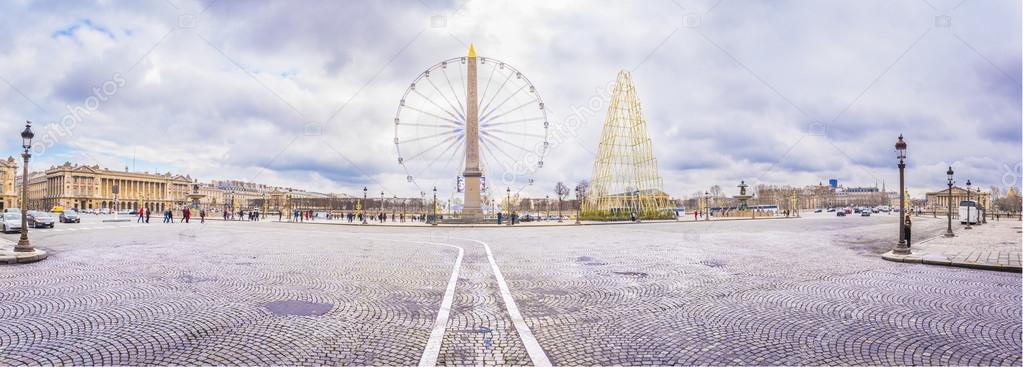 Panorama with Place de la Concorde in Paris