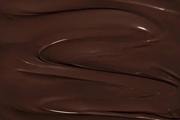融化巧克力卷 宏观形象 巧克力质地背景 液体巧克力特写 烘焙配料 — 图库照片